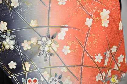 Shawl: Kimono Hijab — Vermilion & Black Ume / Kimono Jewel