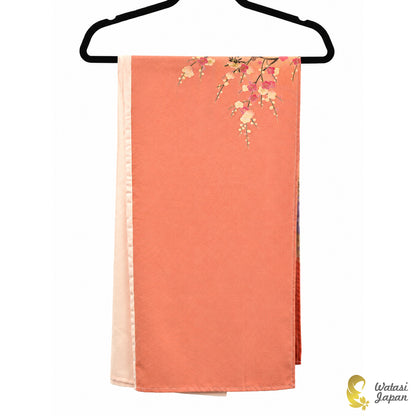 Square: Kimono Hijab — Peach Botan & Ume Garden / Kimono Jewel