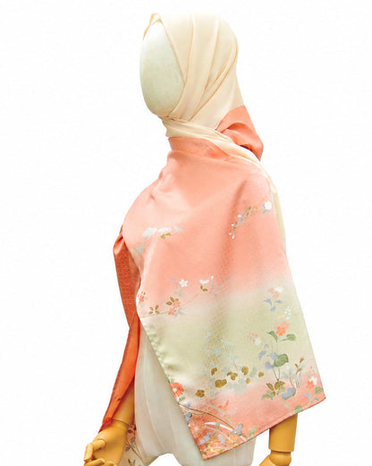 Shawl: Kimono Hijab — Coral Woven / Kimono Jewel