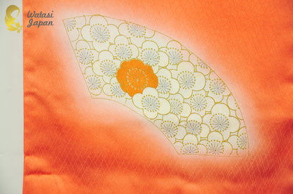 Shawl: Kimono Hijab — Vermillion Orange Camellia / Kimono Jewel