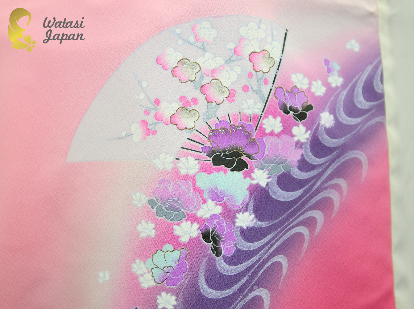 Shawl: Kimono Hijab — Rose Pink Uchiwa / Kimono Jewel