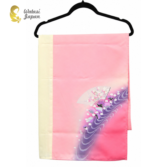 Shawl: Kimono Hijab — Rose Pink Uchiwa / Kimono Jewel