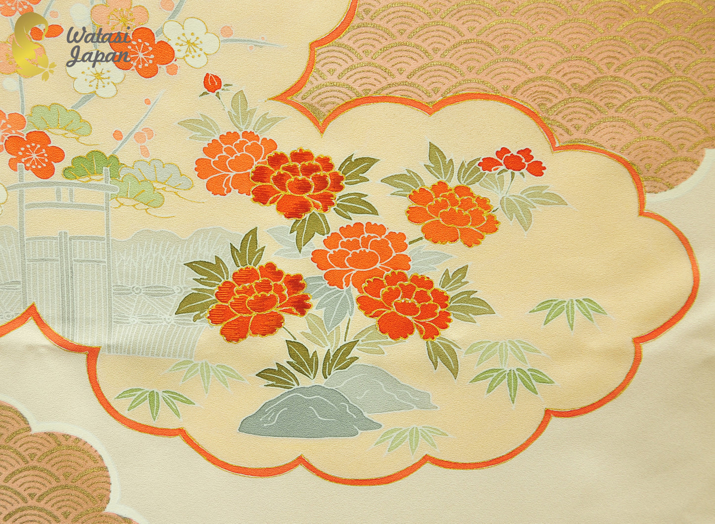 Shawl: Kimono Hijab — Ivory Cloud Floral / Kimono Jewel