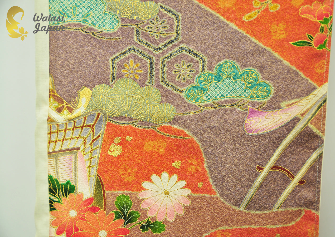 Square: Kimono Hijab — Coral Patchwork Garden / Kimono Jewel