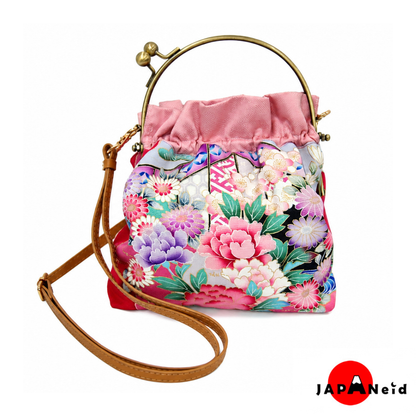 Kimono Gamaguchi Handbag — Red × Floral