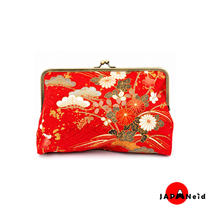 Kimono Clutch Bag — Red × Gold Nature
