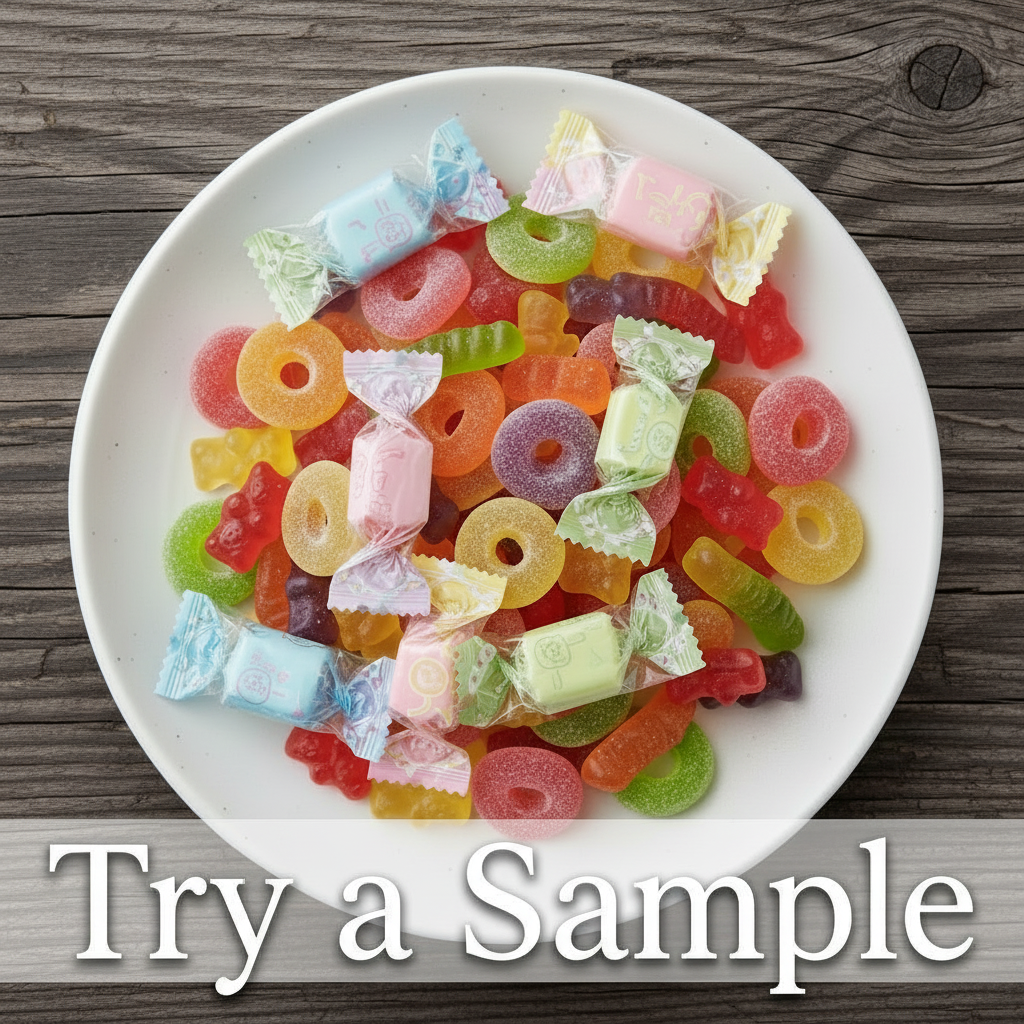 Try a Sample - Gummies & Candy Hero Text Match